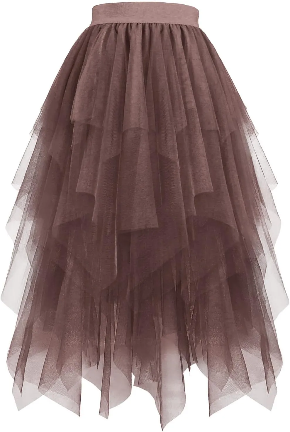 Flowy Skirts for Women Midi Mesh Tutu High Waisted A Line Dance Skirts Puffy Tulle Fairy Skirts Elegant Party Skirts