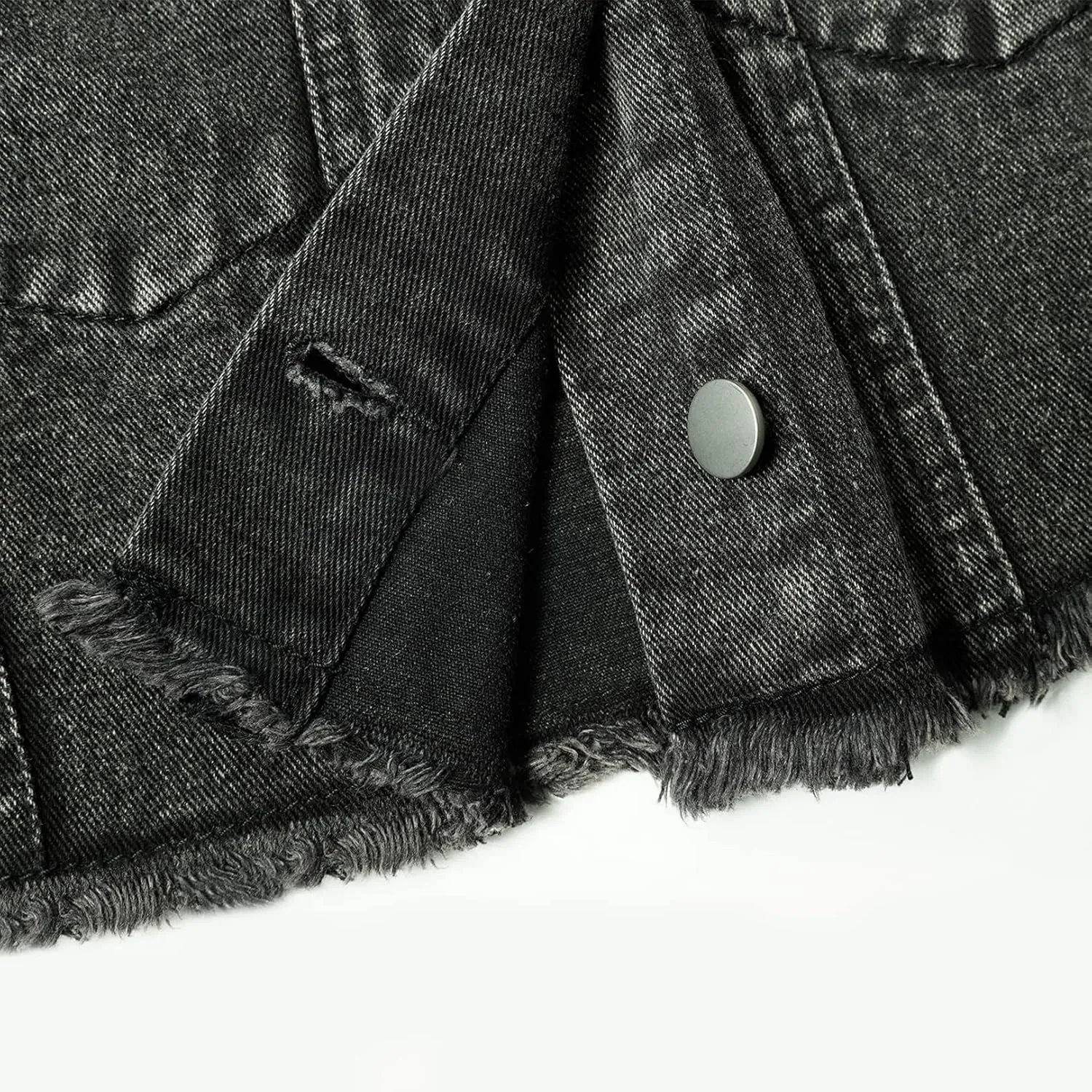 Flygo Womens Fringe Denim Vest Sleeveless Button Down Frayed Distressed Tassel Crop Jean Jacket Vests
