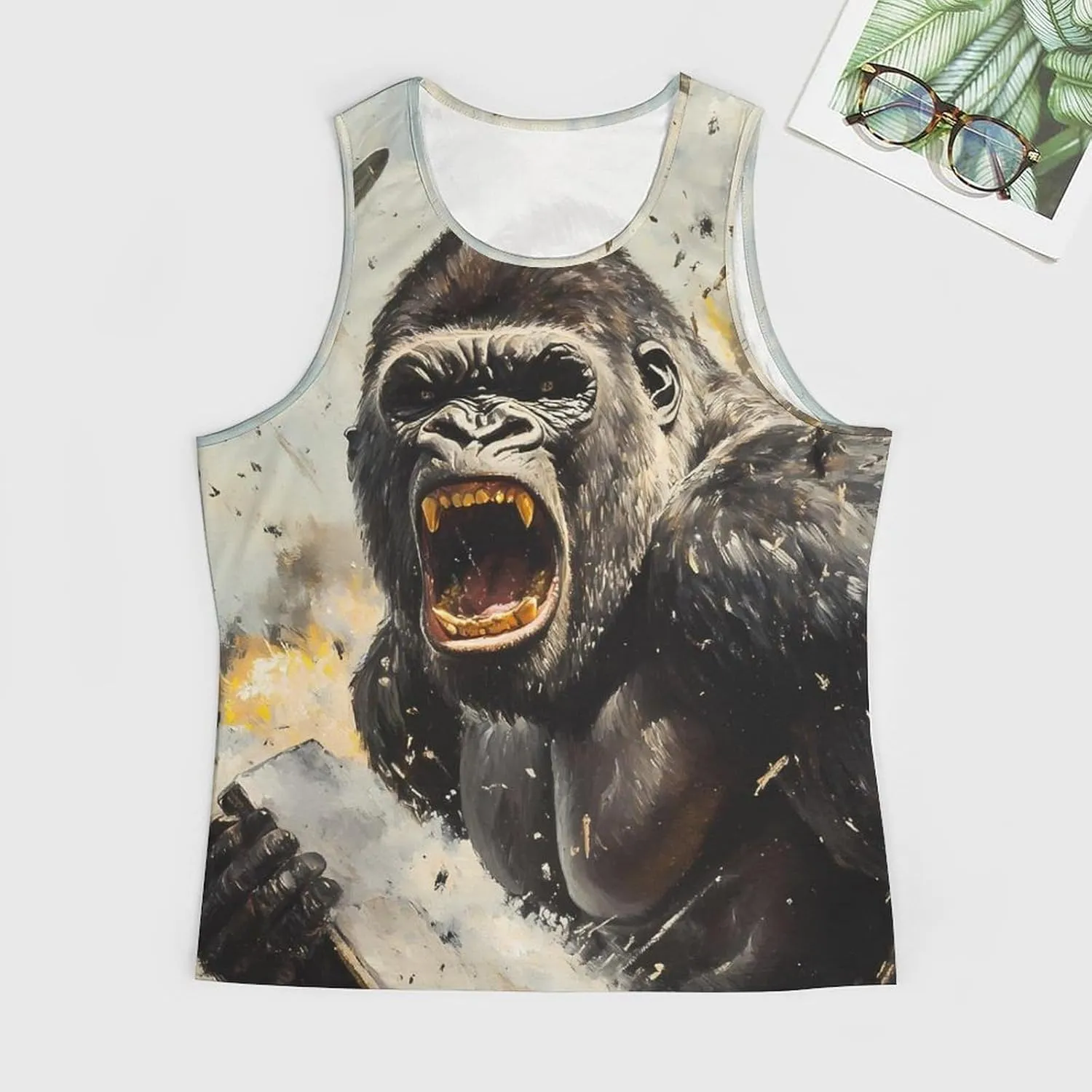 Gorilla War Fighter Jets Men's Activewear Tank Tops Gym Sleeveless Muscle T Shirts Workout Tees Vest
