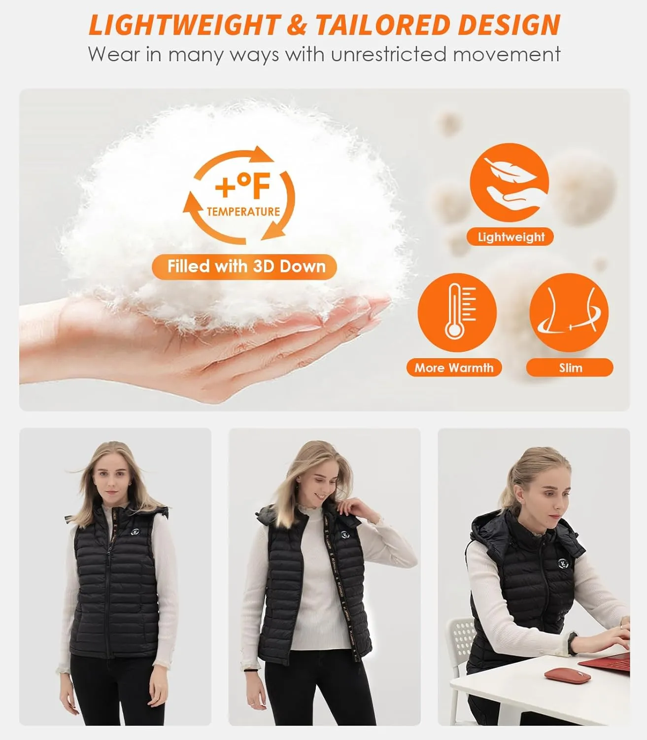 Heated Vest for Women: With Battery Pack Included Winter Warm Heating Outwear Vests Jacket- Gifts for Women