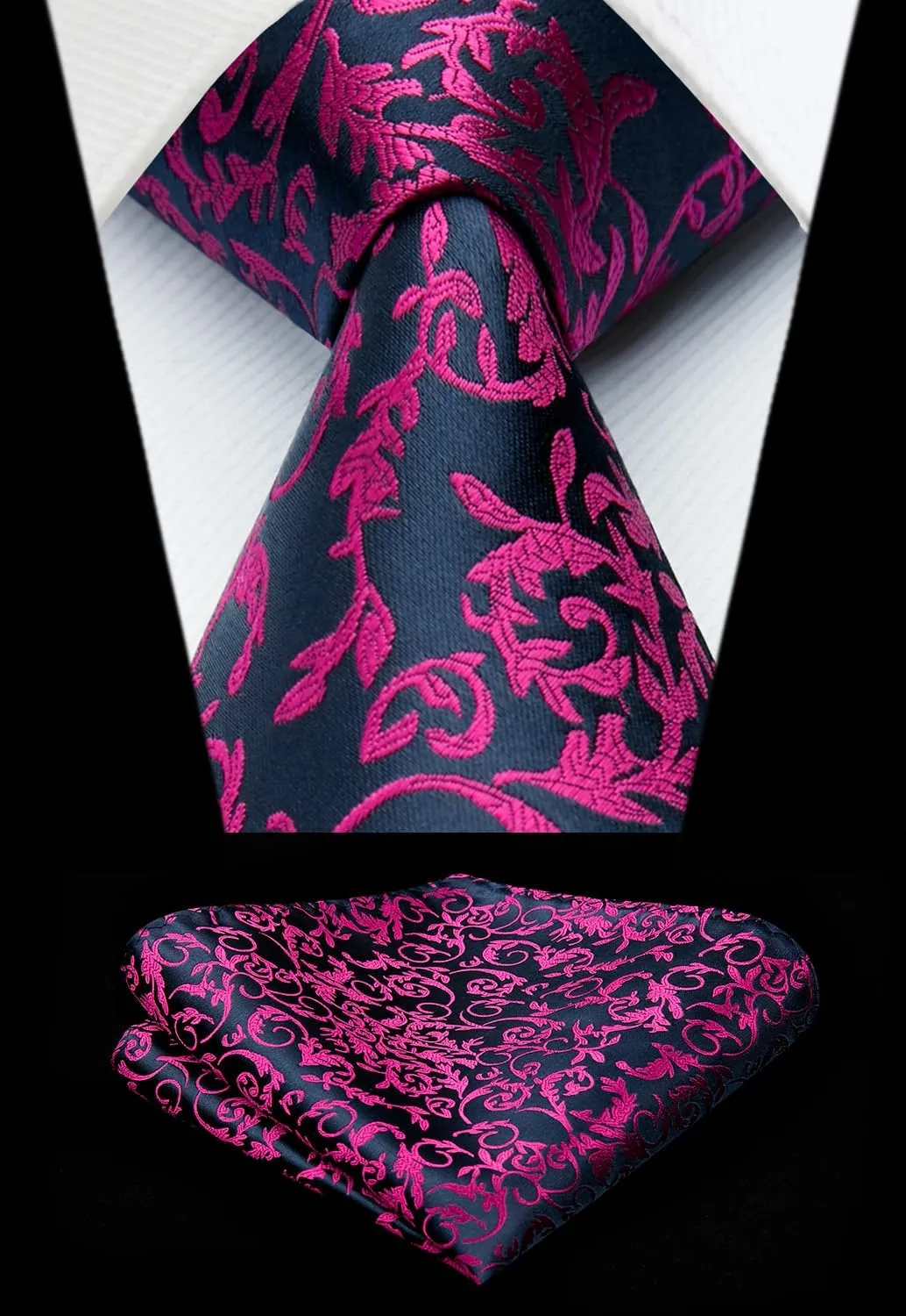 HISDERN Mens Vest Tie Set 3PC Formal Waistcoat Paisley Floral Jacquard Necktie Pocket Square Suit Vests Wedding Party