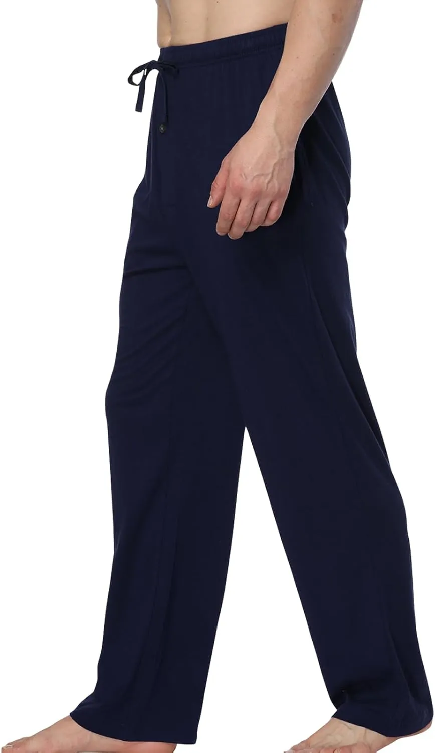 HomyComy Men's Pajama Pants Soft Sleep Pants Pajama Bottoms Cotton Lounge Pants with Pockets