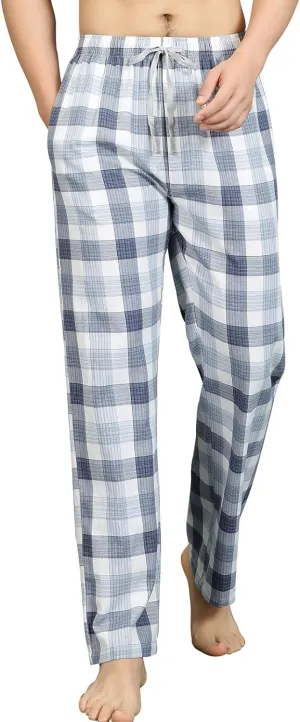 HomyComy Men's Pajama Pants Soft Sleep Pants Pajama Bottoms Cotton Lounge Pants with Pockets
