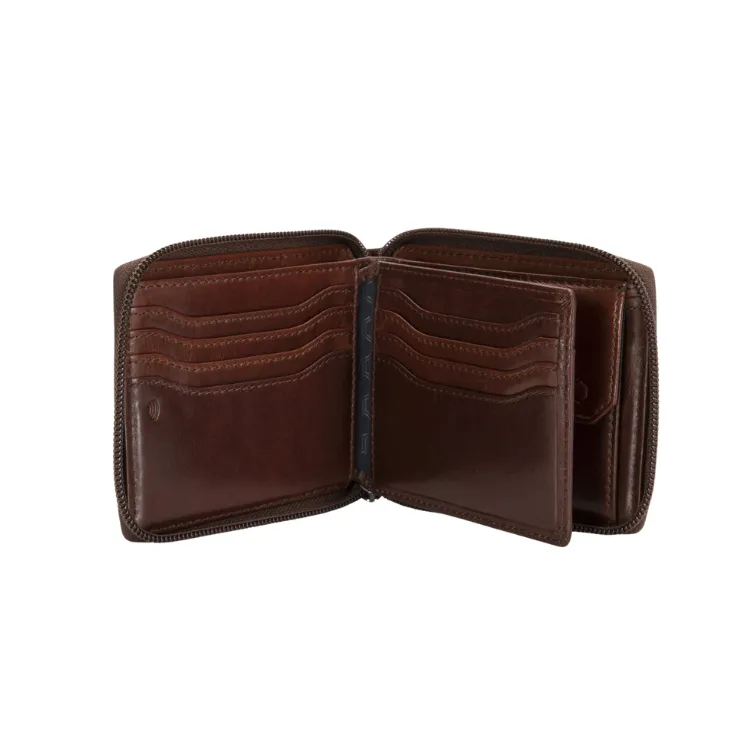 Jekyll & Hide Large Zip Around Wallet With Coin - Mocha
