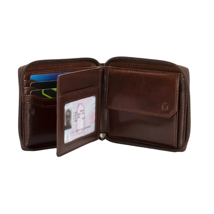 Jekyll & Hide Large Zip Around Wallet With Coin - Mocha