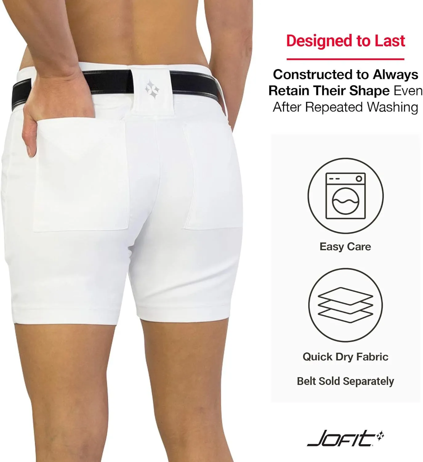 Jofit Apparel Golf Shorts Womens Athletic Clothing, Everyday Shorts for Casual or Sportswear