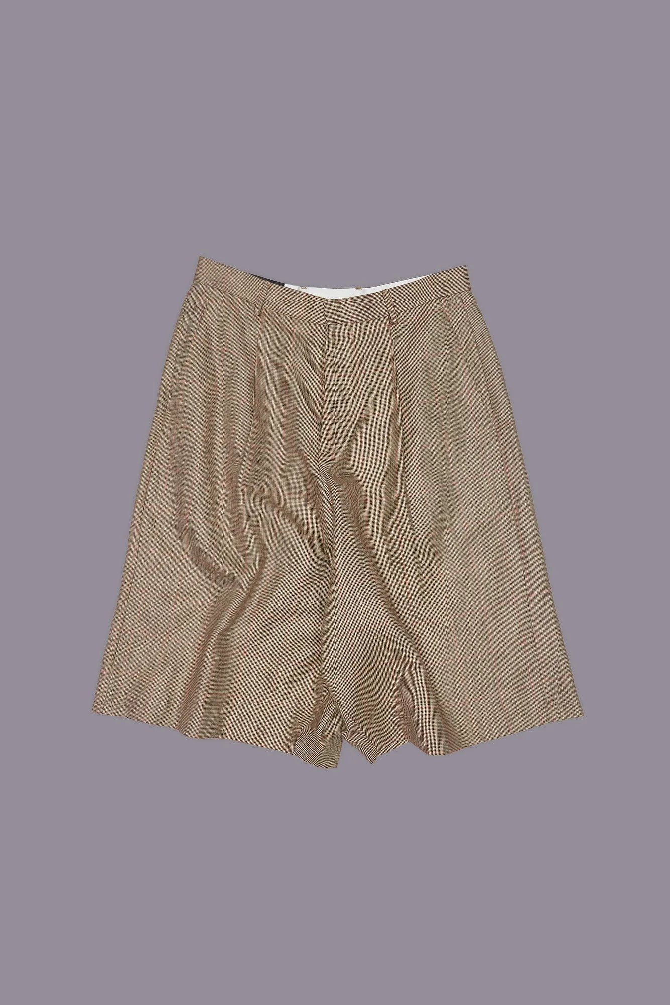 JUMBO TAILORED SHORT - BROWN WINDOWPANE PLAID