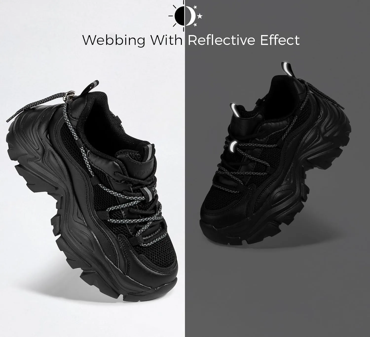K KIP WOK Chunky Sneakers for Women Fashion Platform White Leather Casual Dad Shoes Comfortable Wedge Walking Sport Sneakers