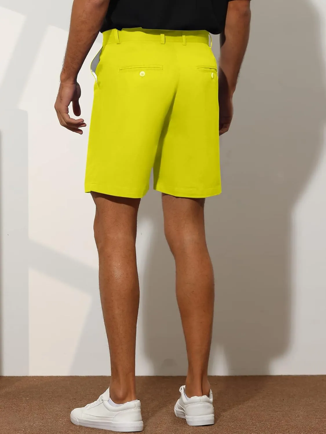 Lars Amadeus Dress Shorts for Men's Slim Fit Lightweight Flat Front Business Chino Shorts