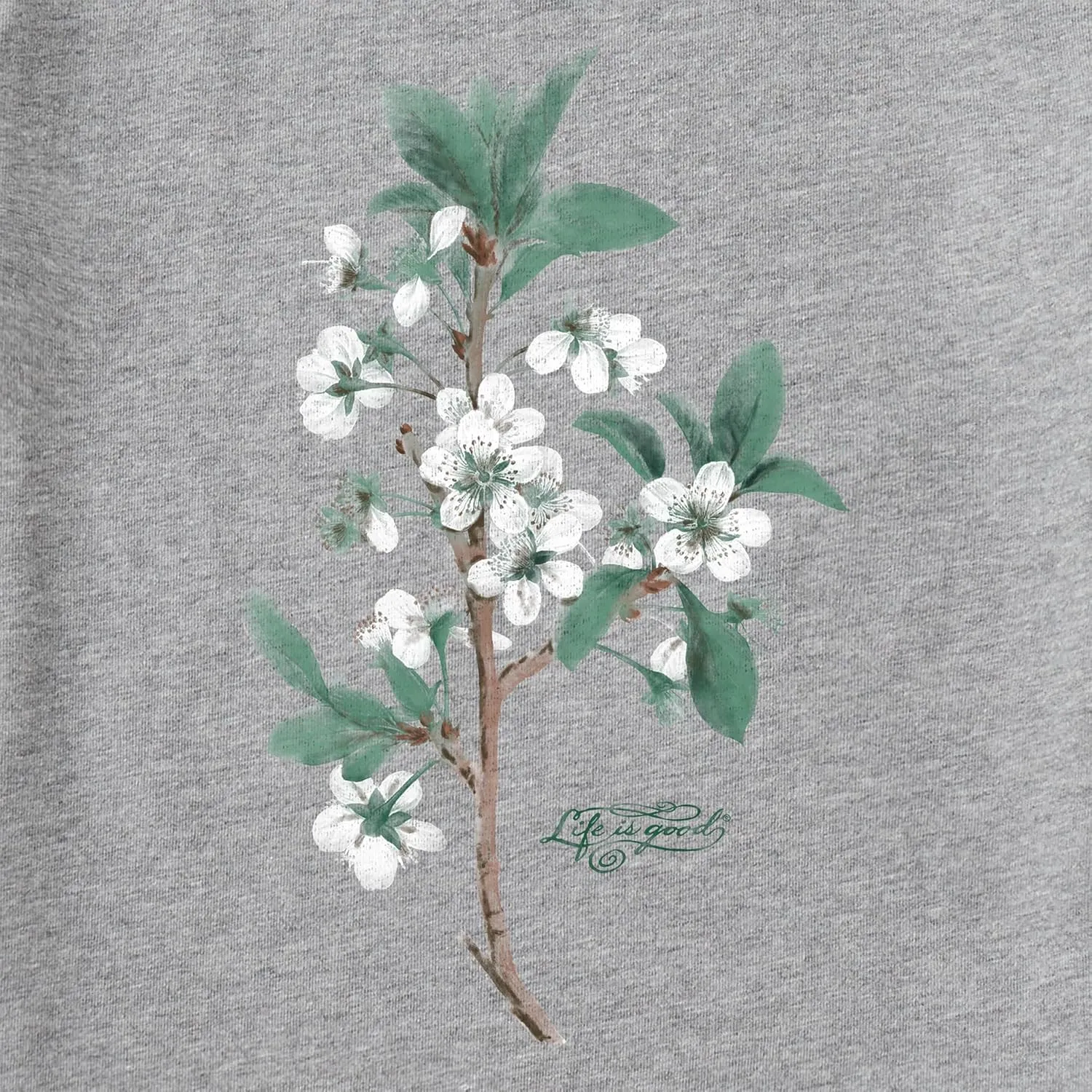 Life is Good Women's Crusher T, Long Sleeve Cotton Graphic Tee Shirt, Antique Plum Blossom Painting