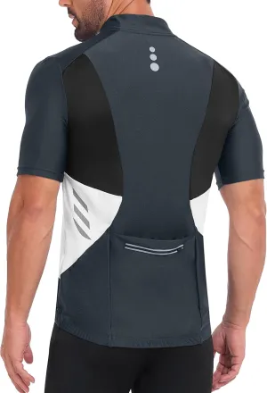 Little Donkey Andy Men's Half Zip Breathable Cycling Vests Reflective Sleeveless Jerseys Lightweight Bicycle Running