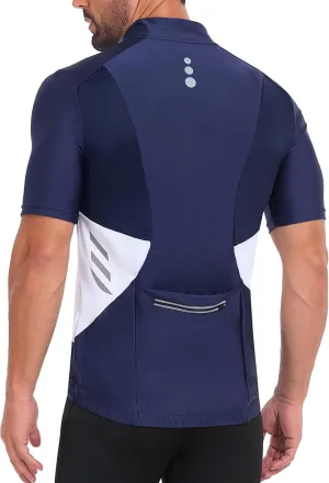 Little Donkey Andy Men's Half Zip Breathable Cycling Vests Reflective Sleeveless Jerseys Lightweight Bicycle Running