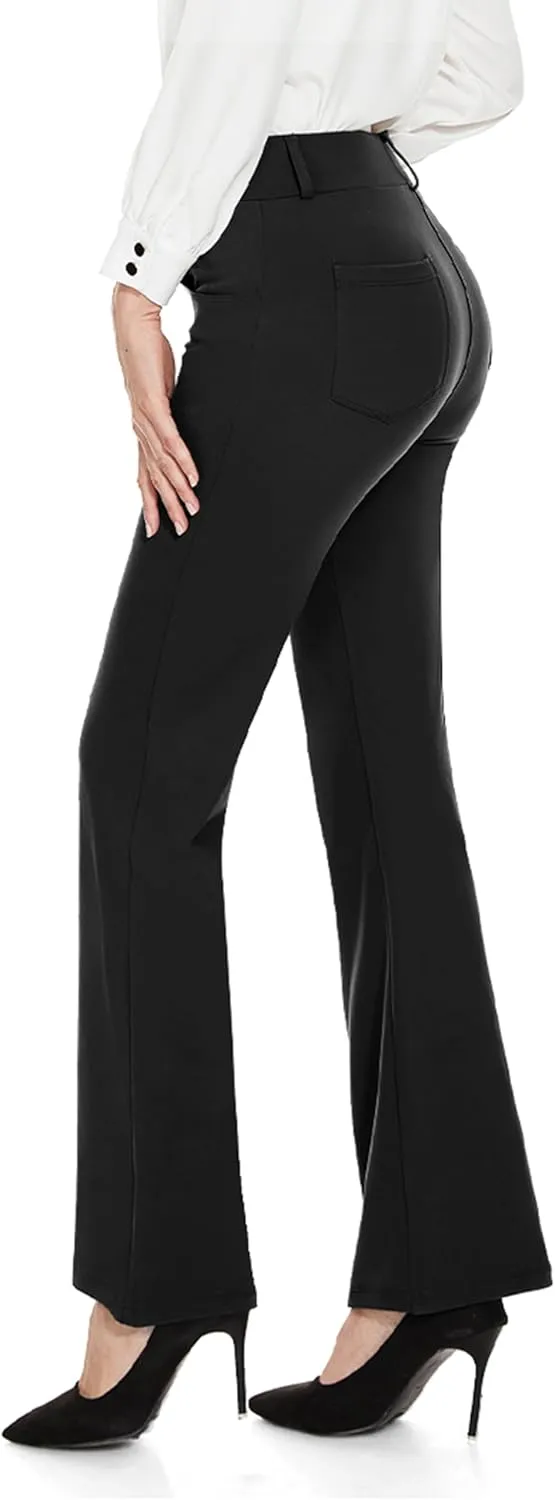 M MOTEEPI Women's High Waisted Stretchy 29"/31" Bootcut Pull On Dress Pants Office Business Casual Work Pants