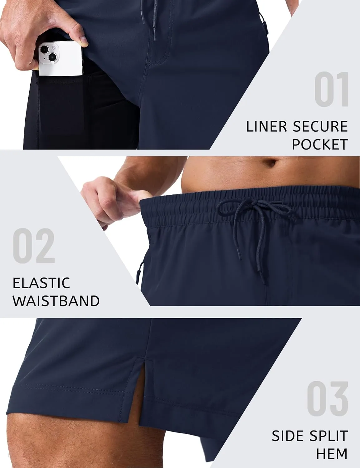 MAGCOMSEN Men's Swim Trunks with Compression Liner 9" Quick Dry Beach Shorts with Zipper Pockets