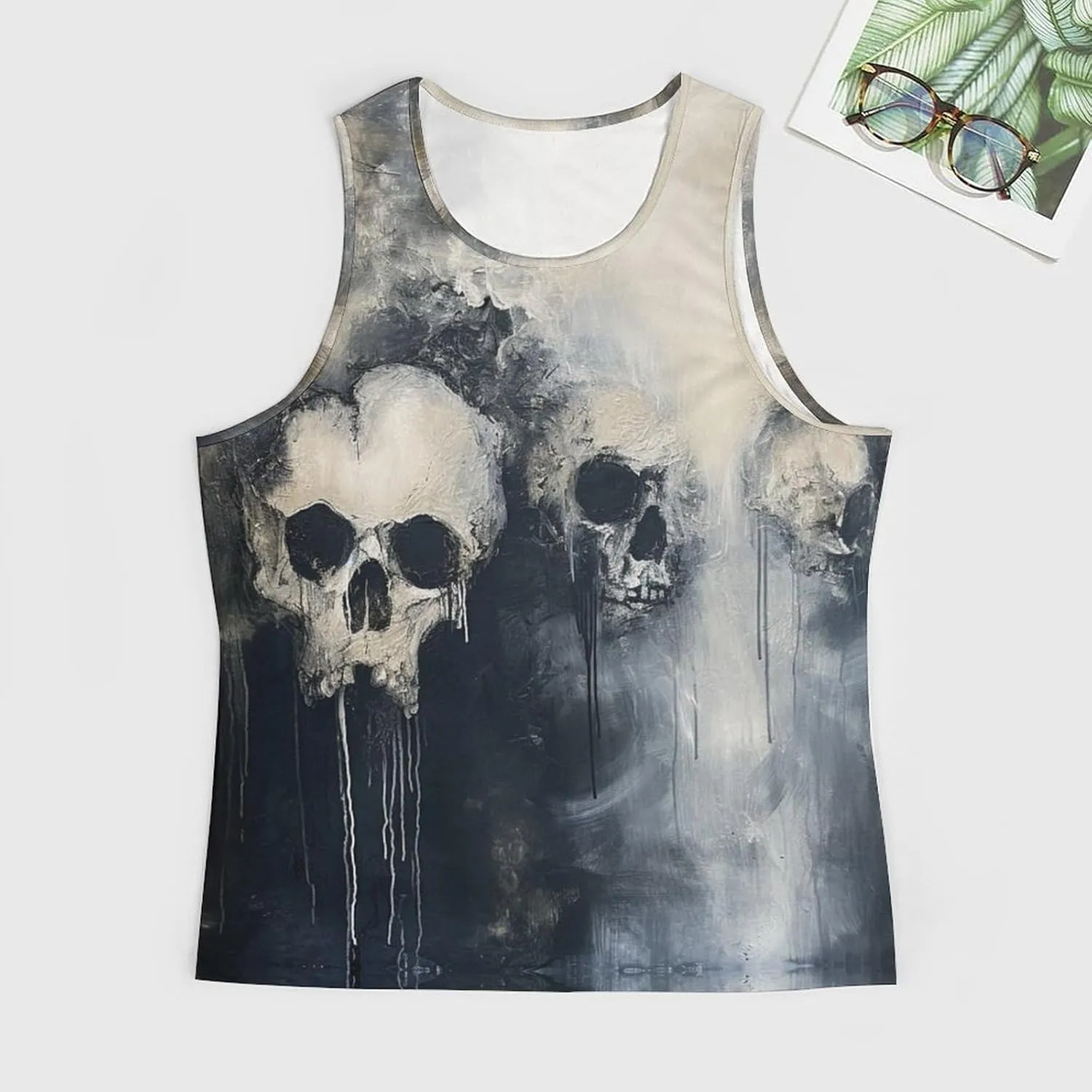 MARSVOVO Graphic Tank Tops for Men Summer 2024 Vintage Graffiti Casual Breathable Quick-Dry Muscle Soft Underwear