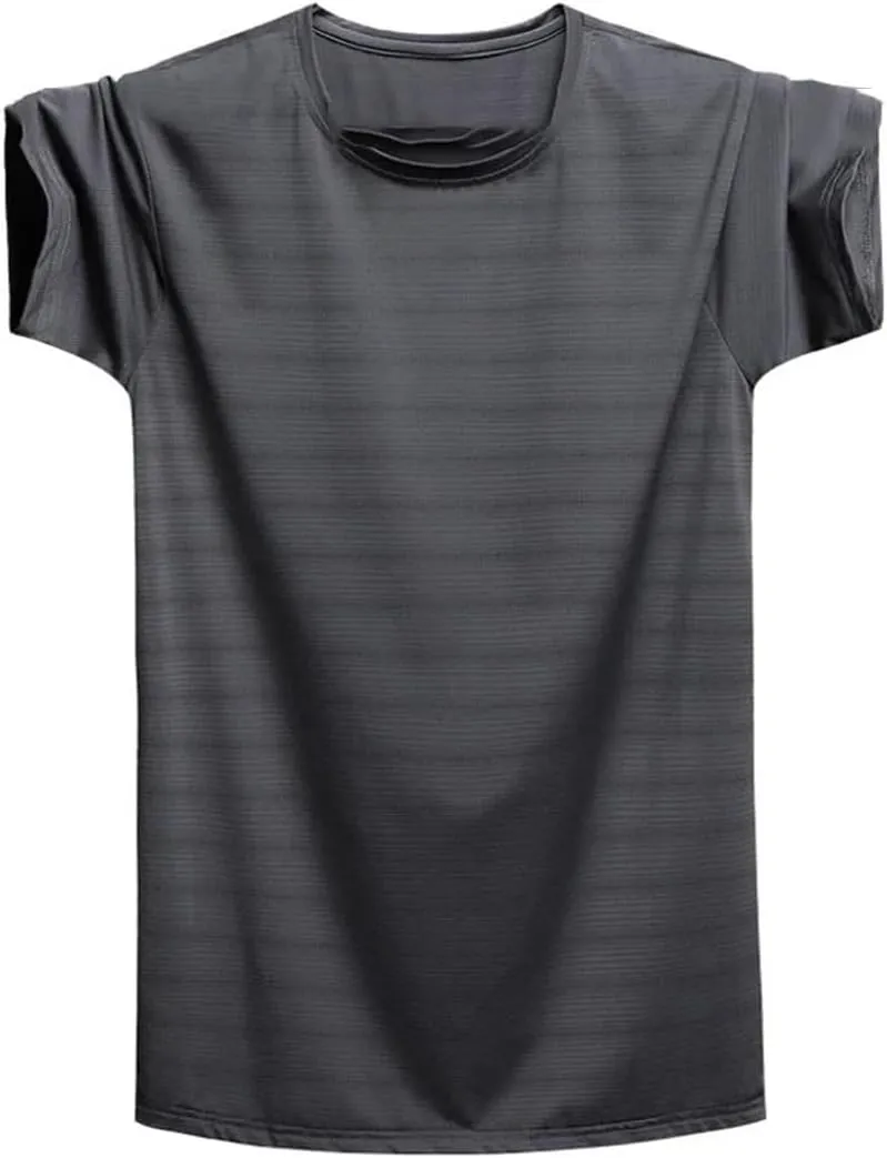 Men Quick Dry Oversized T Shirt Summer Gym Joggering Sports T-Shirts Men Ice Silk Tops Tees