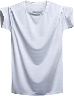 Men Quick Dry Oversized T Shirt Summer Gym Joggering Sports T-Shirts Men Ice Silk Tops Tees