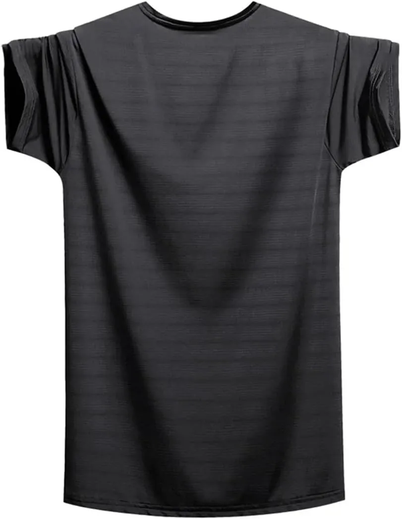 Men Quick Dry Oversized T Shirt Summer Gym Joggering Sports T-Shirts Men Ice Silk Tops Tees