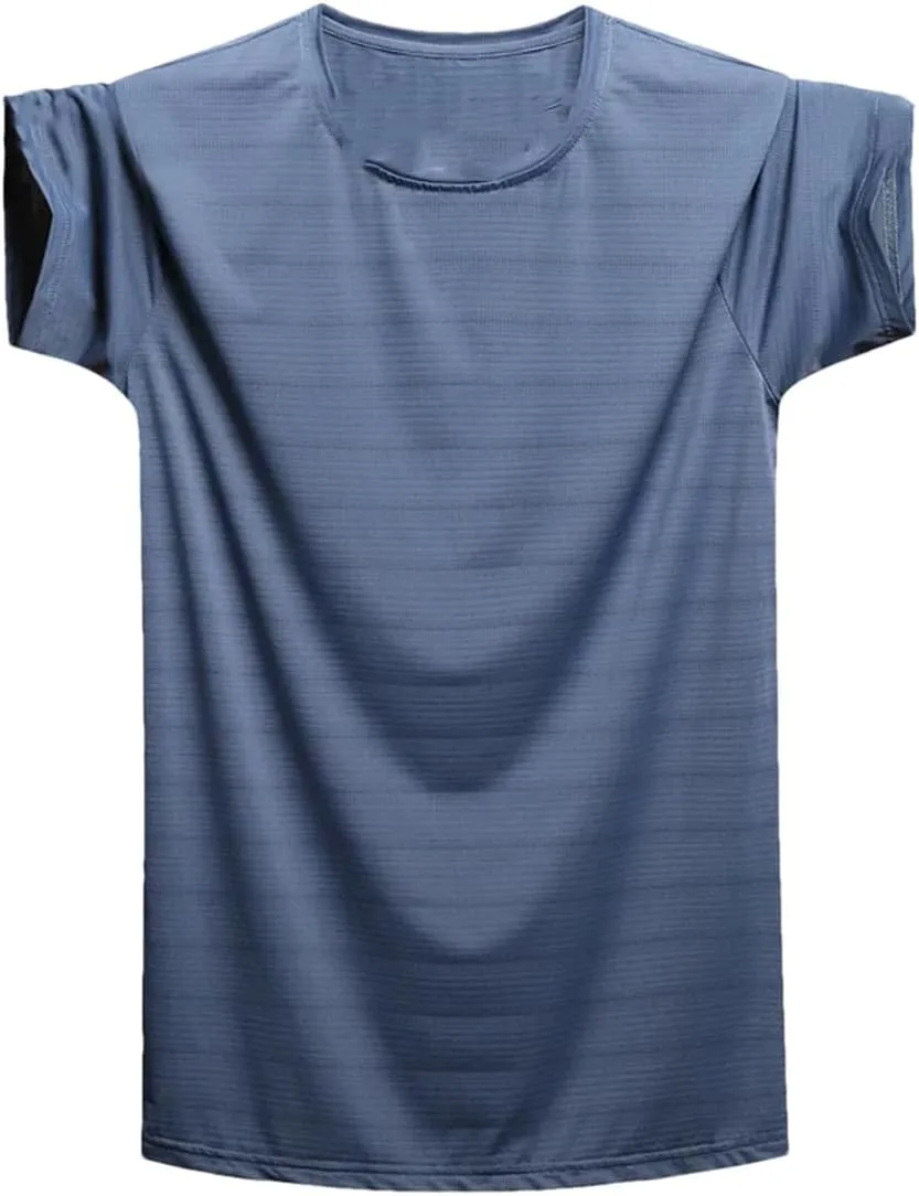 Men Quick Dry Oversized T Shirt Summer Gym Joggering Sports T-Shirts Men Ice Silk Tops Tees