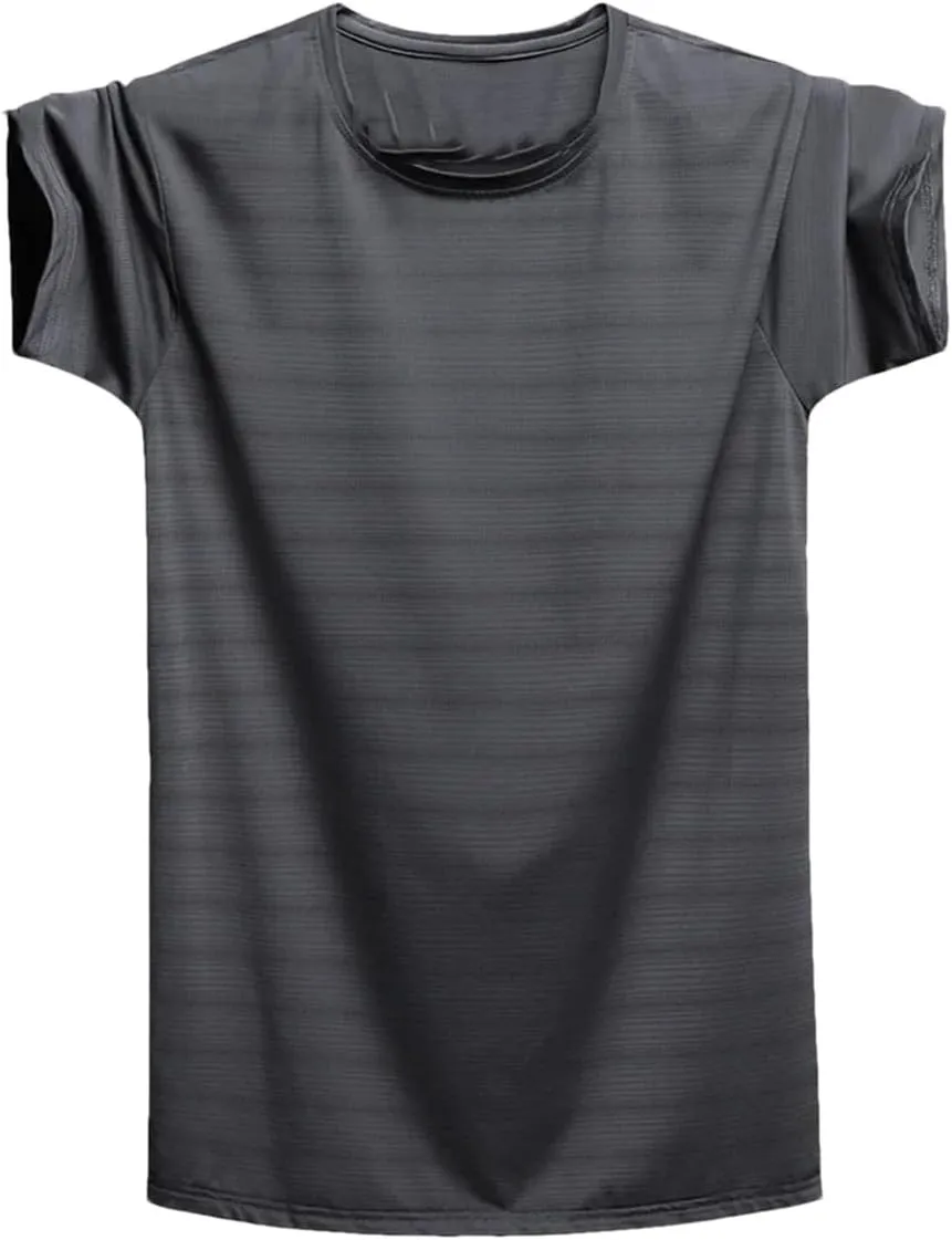 Men Quick Dry Oversized T Shirt Summer Gym Joggering Sports T-Shirts Men Ice Silk Tops Tees