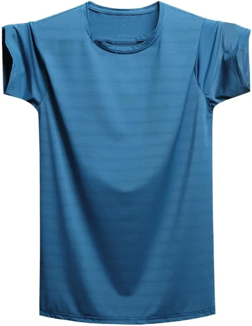 Men Quick Dry Oversized T Shirt Summer Gym Joggering Sports T-Shirts Men Ice Silk Tops Tees