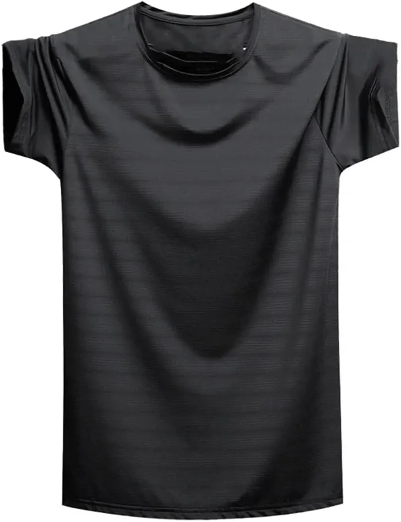 Men Quick Dry Oversized T Shirt Summer Gym Joggering Sports T-Shirts Men Ice Silk Tops Tees