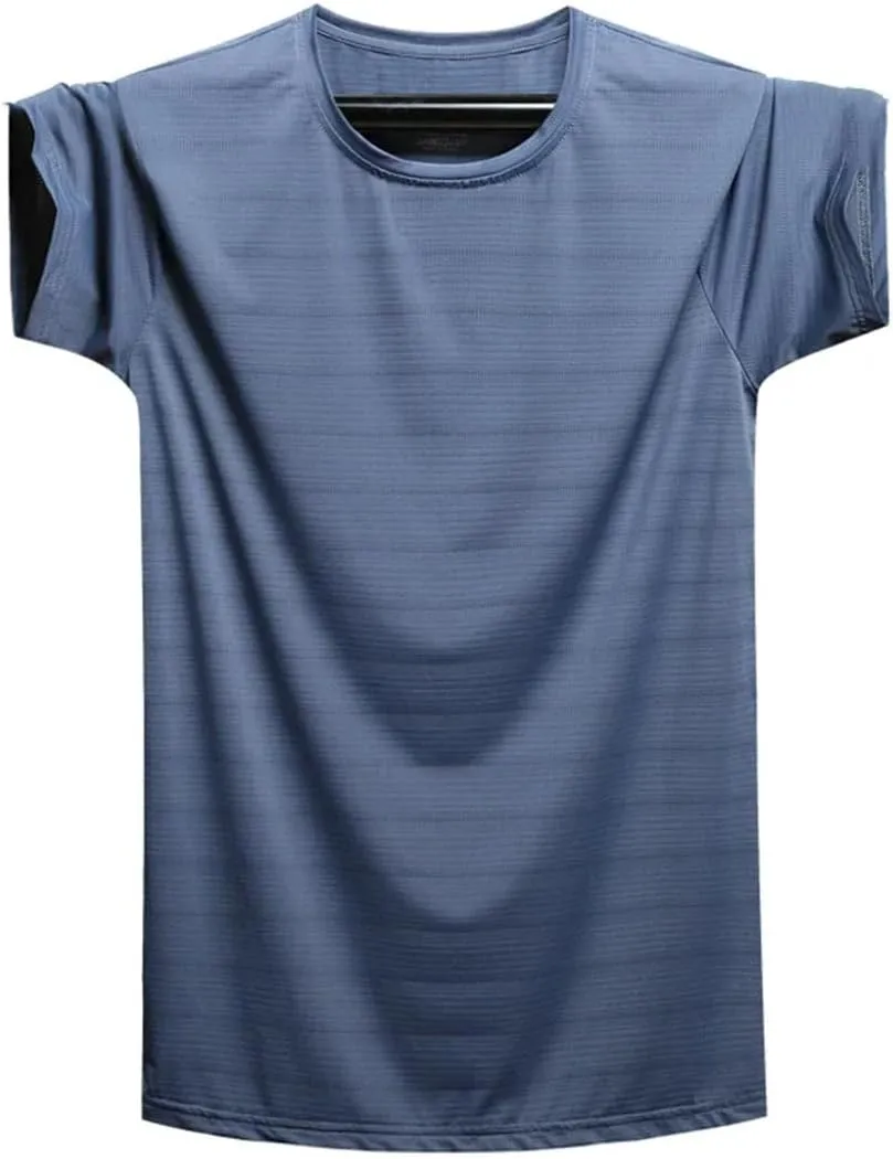 Men Quick Dry Oversized T Shirt Summer Gym Joggering Sports T-Shirts Men Ice Silk Tops Tees
