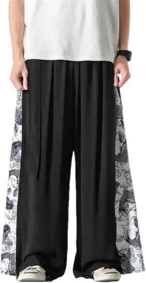 Men Vintage Harem Pants Mens Chinese Style Streetwear Sweatpants Male Cotton Linen Loose Joggers Pants