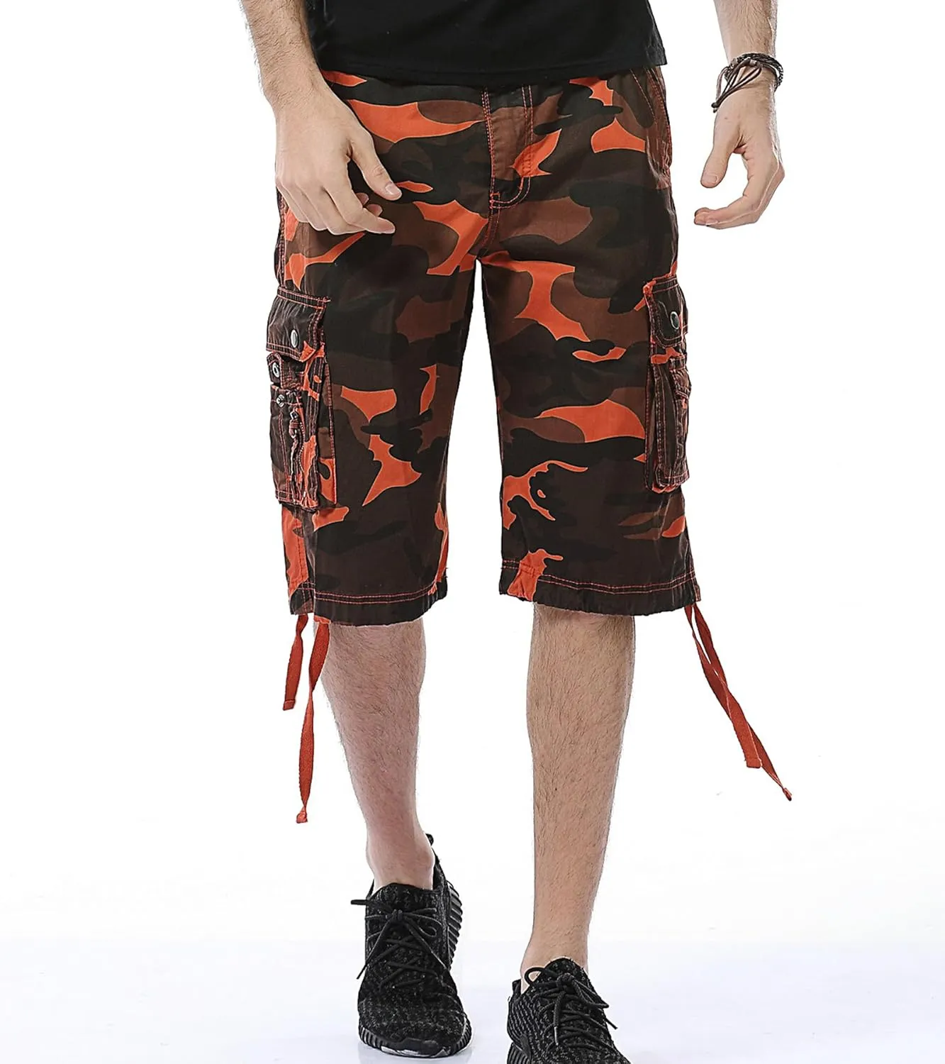 Men's Camo Cargo Shorts Relaxed Fit Multi-Pocket Outdoor Camouflage Cargo Shorts Cotton