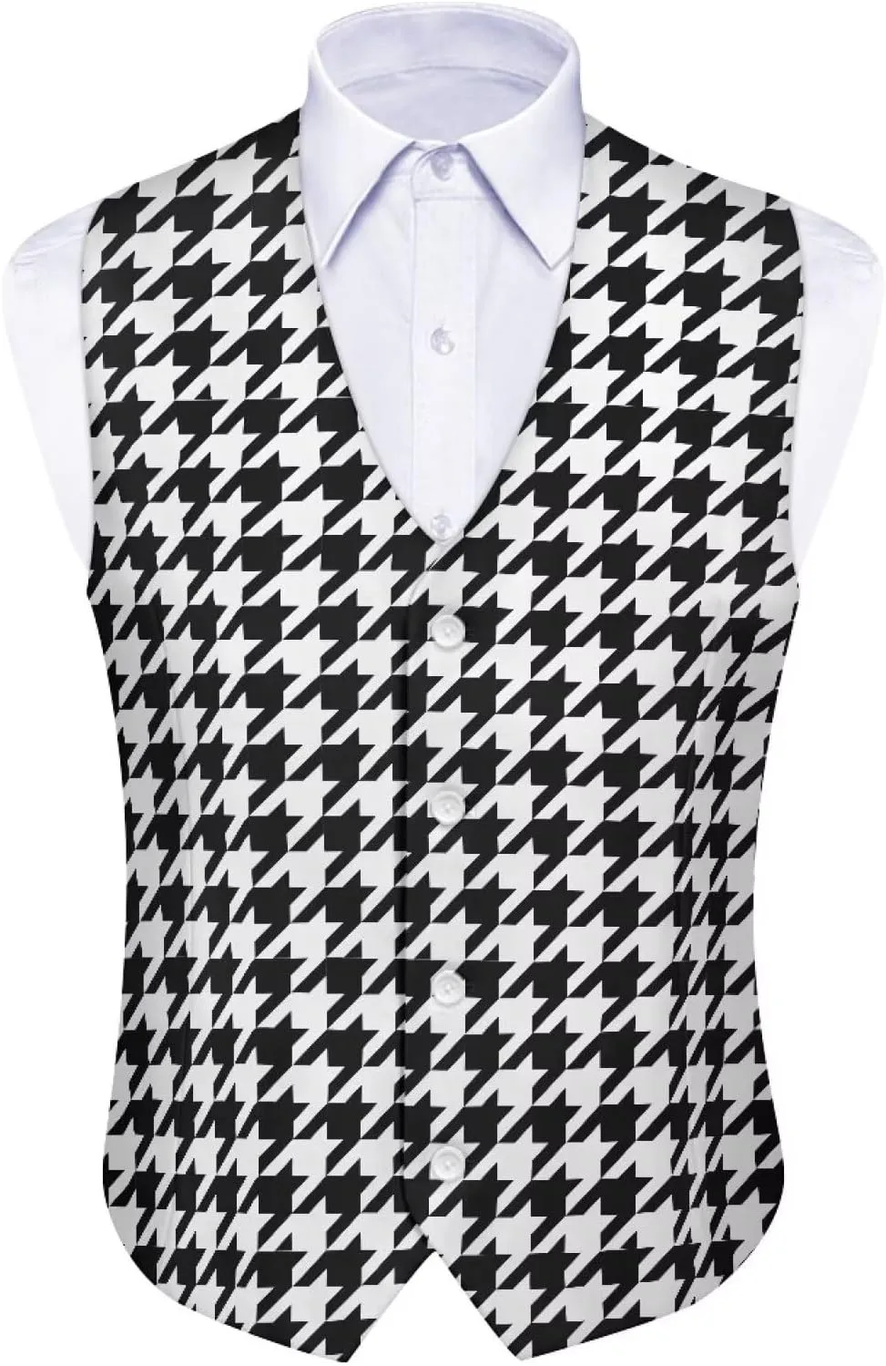 Men's Casual Business Vests Lightweight Waistcoat Slim Fit Suit Vest V-neck Button Down Holiday Vest