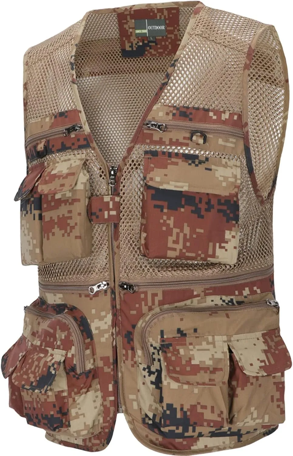 Men's Fishing Vest with Multi Pockets Summer Outdoor Mesh Vest Photography Travel Hiking Waistcoat Jacket