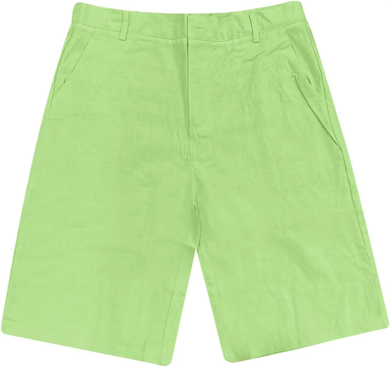 Mens Linen Shorts Elastic Waist Shorts Casual Summer Lightweight Cotton Linen Pants with Pockets