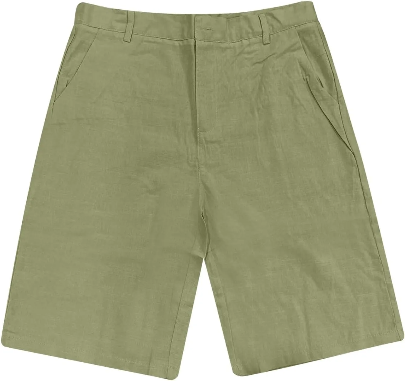 Mens Linen Shorts Elastic Waist Shorts Casual Summer Lightweight Cotton Linen Pants with Pockets