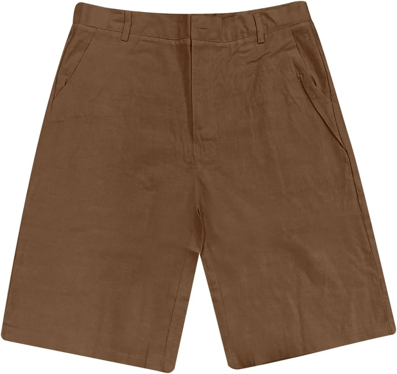 Mens Linen Shorts Elastic Waist Shorts Casual Summer Lightweight Cotton Linen Pants with Pockets