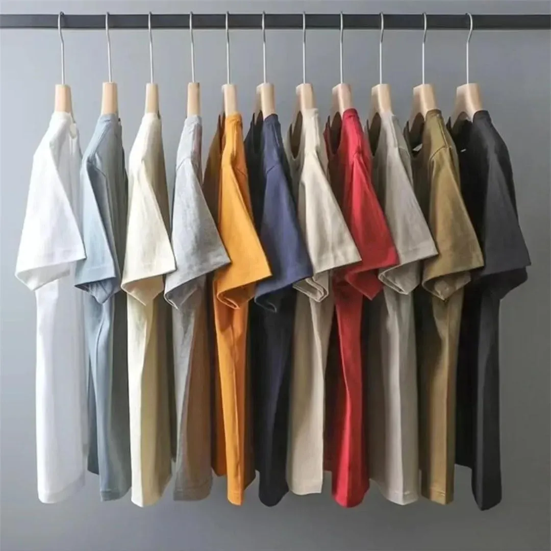 Men's Round Neck Solid Color Cotton Short Sleeve T-Shirt Sports Tops Tees Slim Fit Casual