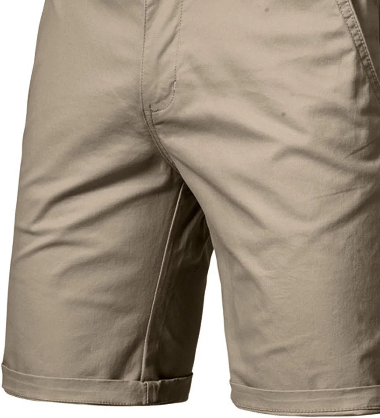 Men's Stretch Chino Short Slim Fit 10" Inseam Flat Front Shorts Summer Solid Lightweight Casual Shorts with Pocket