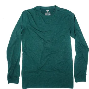 Men's Tall Slim-Fit Long Sleeve Crewneck T-Shirt, Super Soft Poly Blend Long Tee