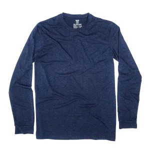 Men's Tall Slim-Fit Long Sleeve Crewneck T-Shirt, Super Soft Poly Blend Long Tee