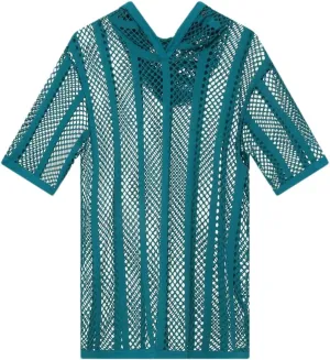 Men's Tees Sexy Mesh See Through T-Shirt Short Sleeve Hooded Streetwear Sports Undershirts