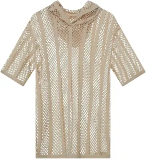Men's Tees Sexy Mesh See Through T-Shirt Short Sleeve Hooded Streetwear Sports Undershirts