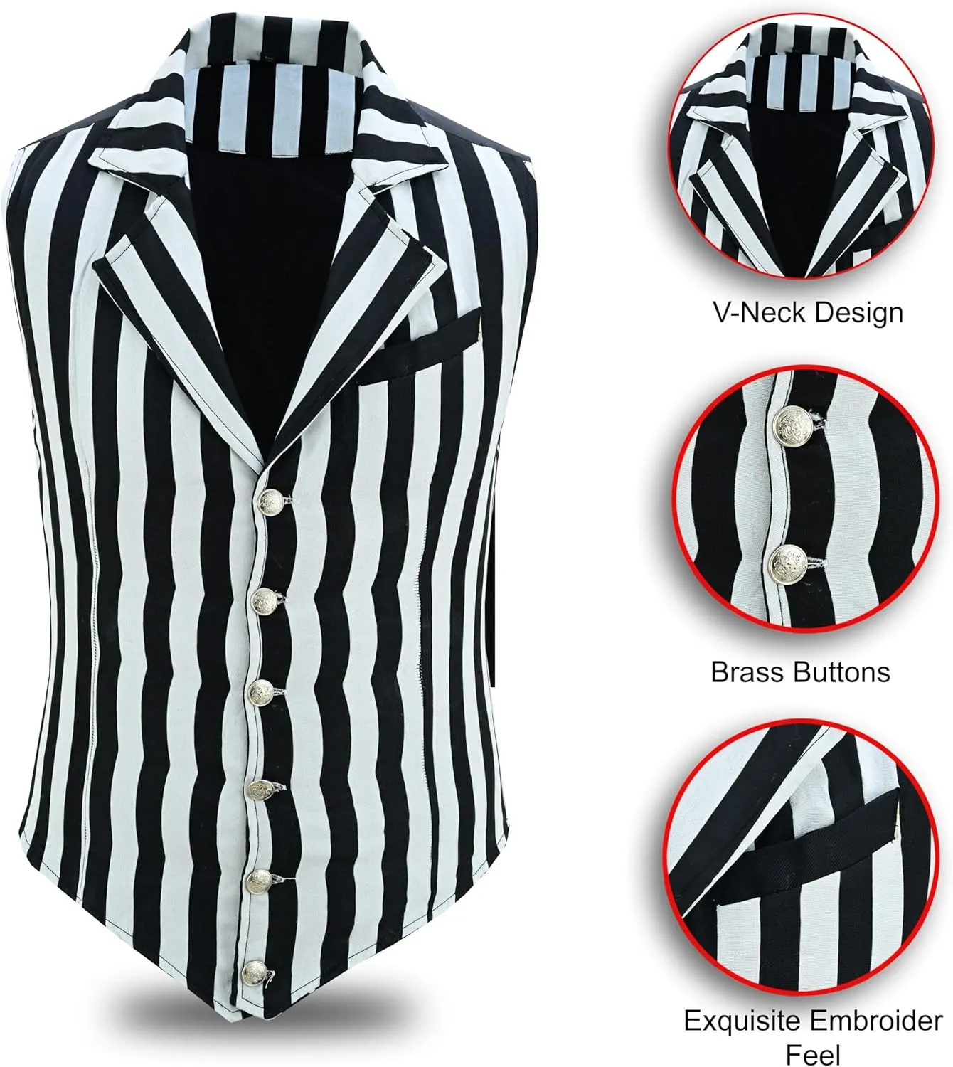 Mens Victorian Suit Vest Steampunk Gothic Waistcoat/USA