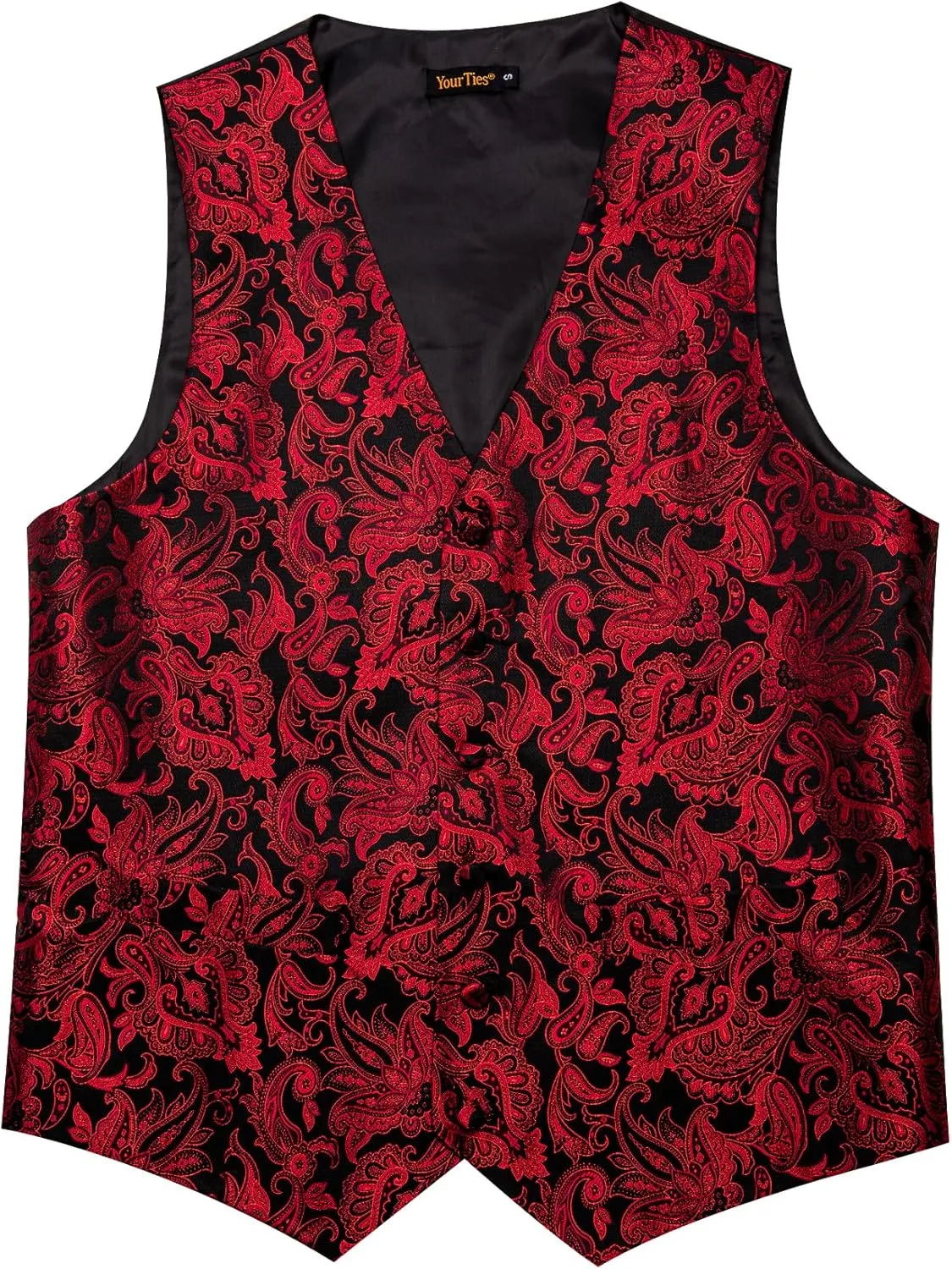 Mens Victorian Vest Tie Set Silk Paisley Suit Vests Formal Waistcoat Gothic Steampunk Vest with Notched Lapels