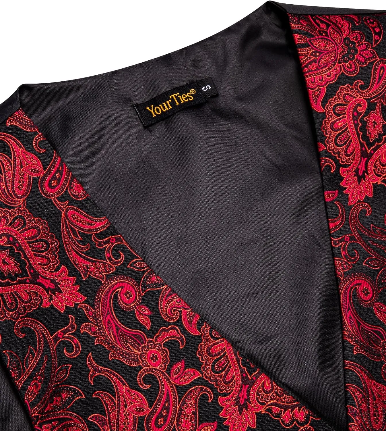 Mens Victorian Vest Tie Set Silk Paisley Suit Vests Formal Waistcoat Gothic Steampunk Vest with Notched Lapels