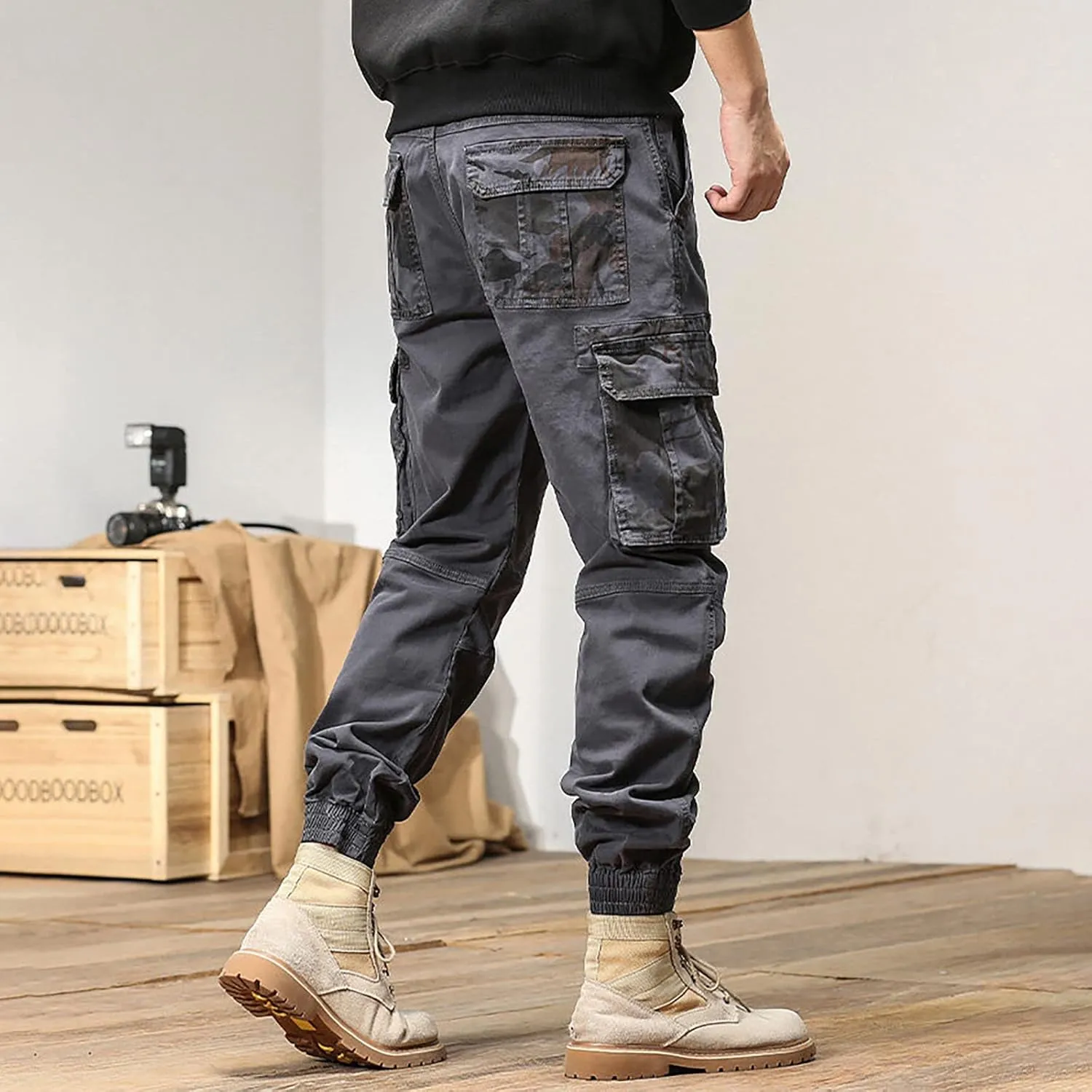 Mens Workout Cargo Sweatpants for Men Men's Fleece Lounge Pants Mens Fleece Active Athletic Workout Jogger Sweatpants