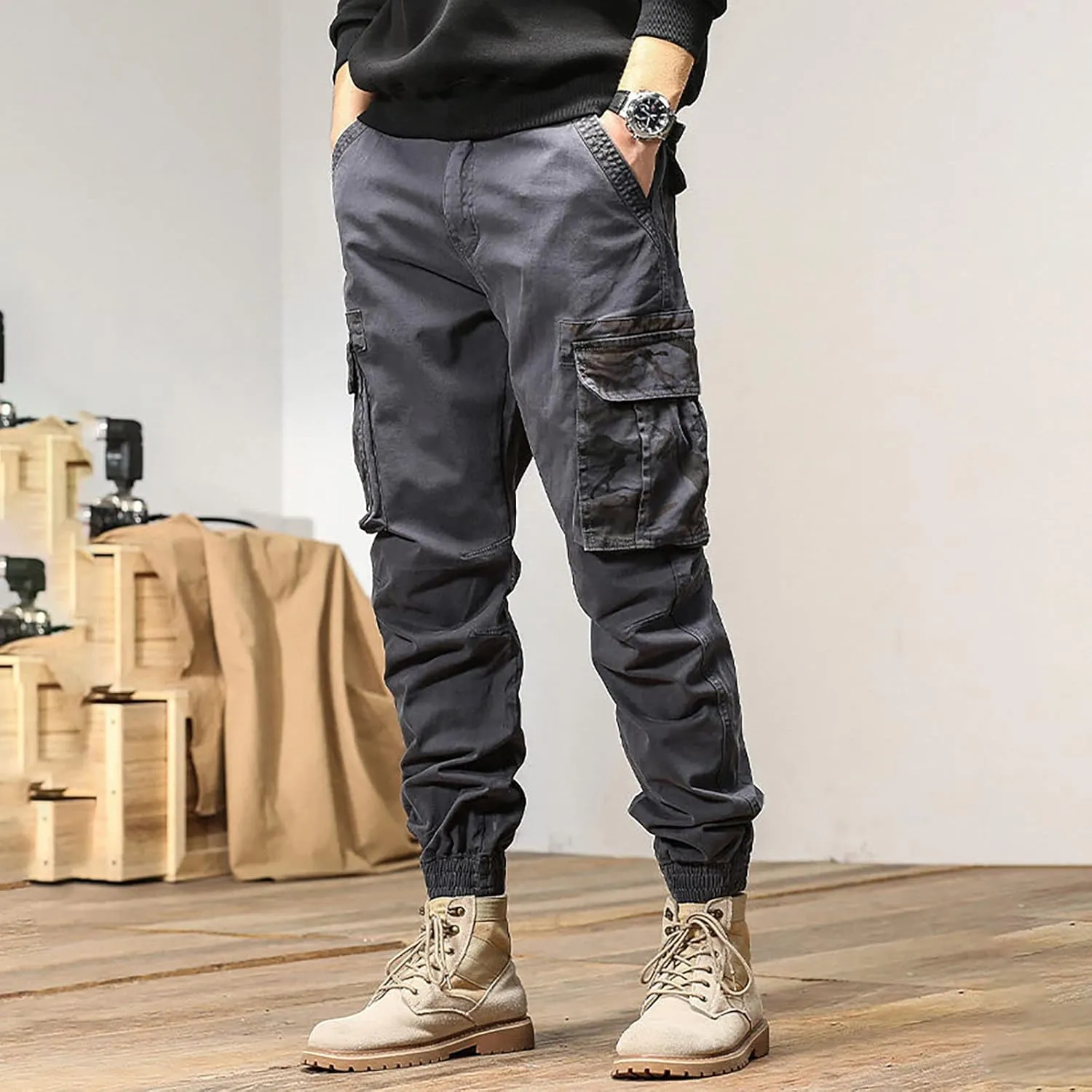 Mens Workout Cargo Sweatpants for Men Men's Fleece Lounge Pants Mens Fleece Active Athletic Workout Jogger Sweatpants
