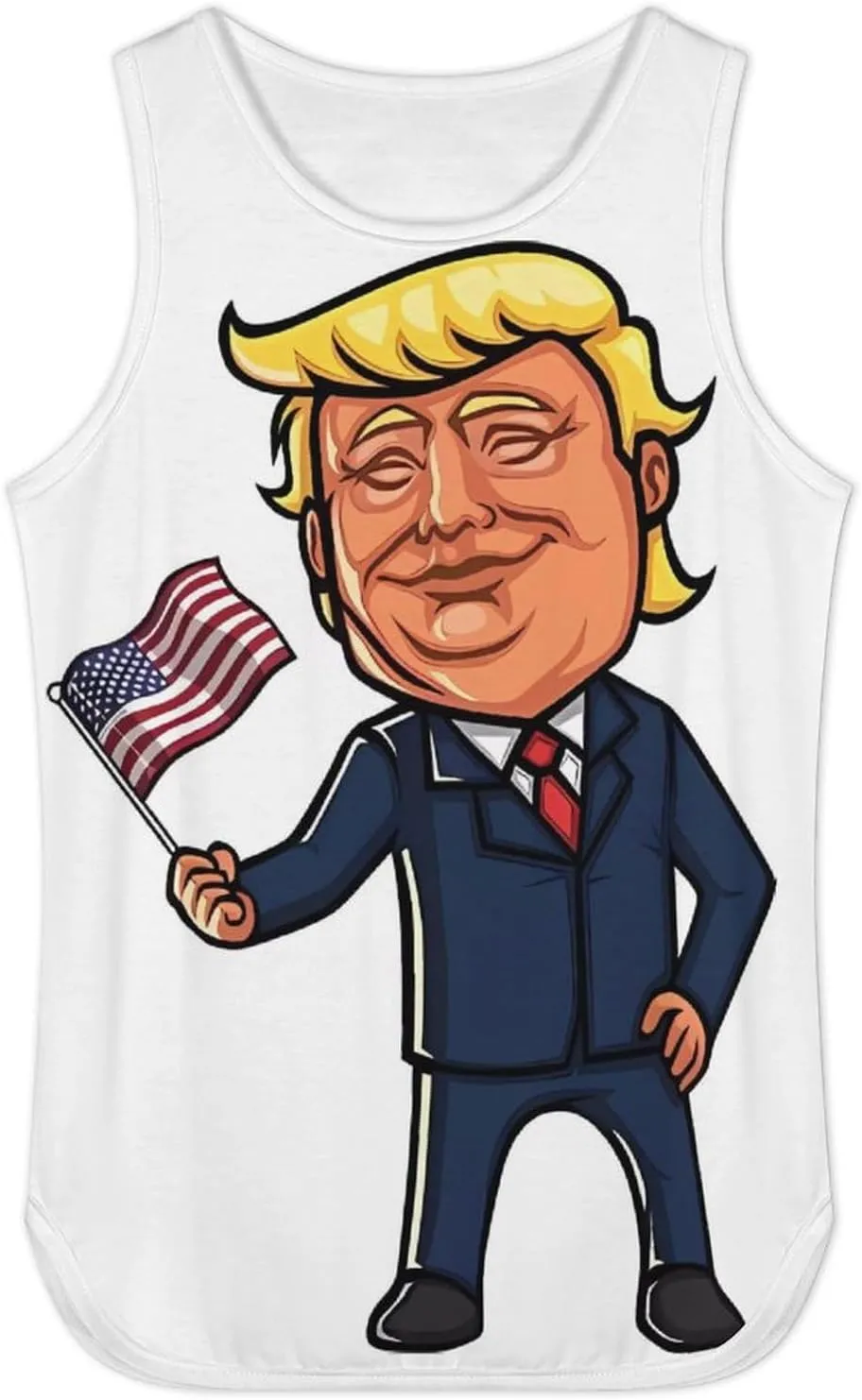 Mens Workout Tank Tops Trump Gym Loose Fit Sleeveless Shirt Summer Beach Crewneck Breathable Tees