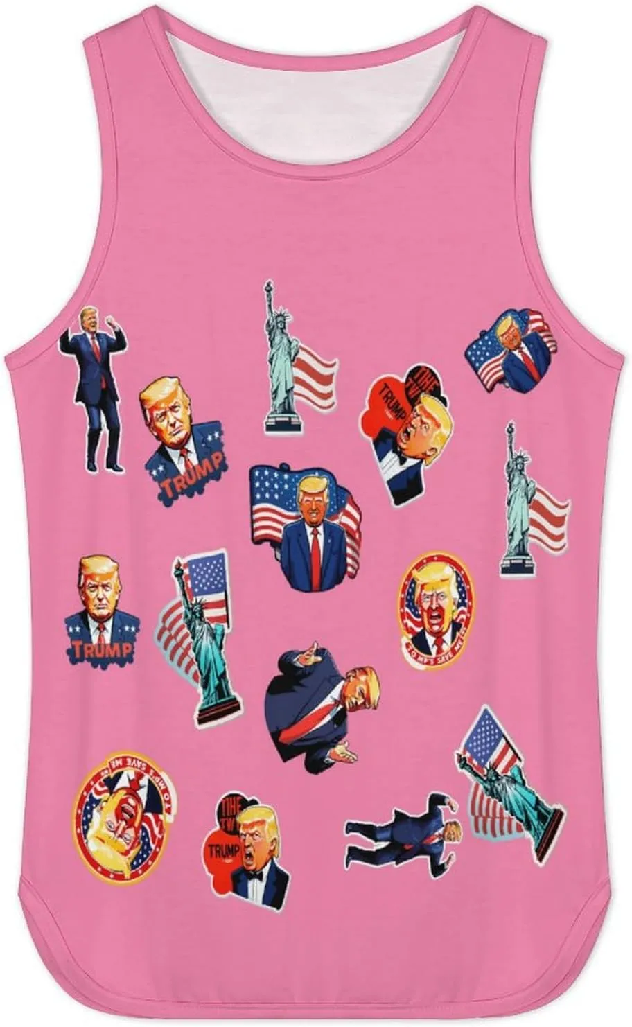 Mens Workout Tank Tops Trump Gym Loose Fit Sleeveless Shirt Summer Beach Crewneck Breathable Tees