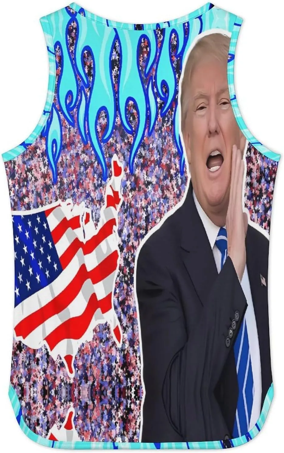 Mens Workout Tank Tops Trump Gym Loose Fit Sleeveless Shirt Summer Beach Crewneck Breathable Tees