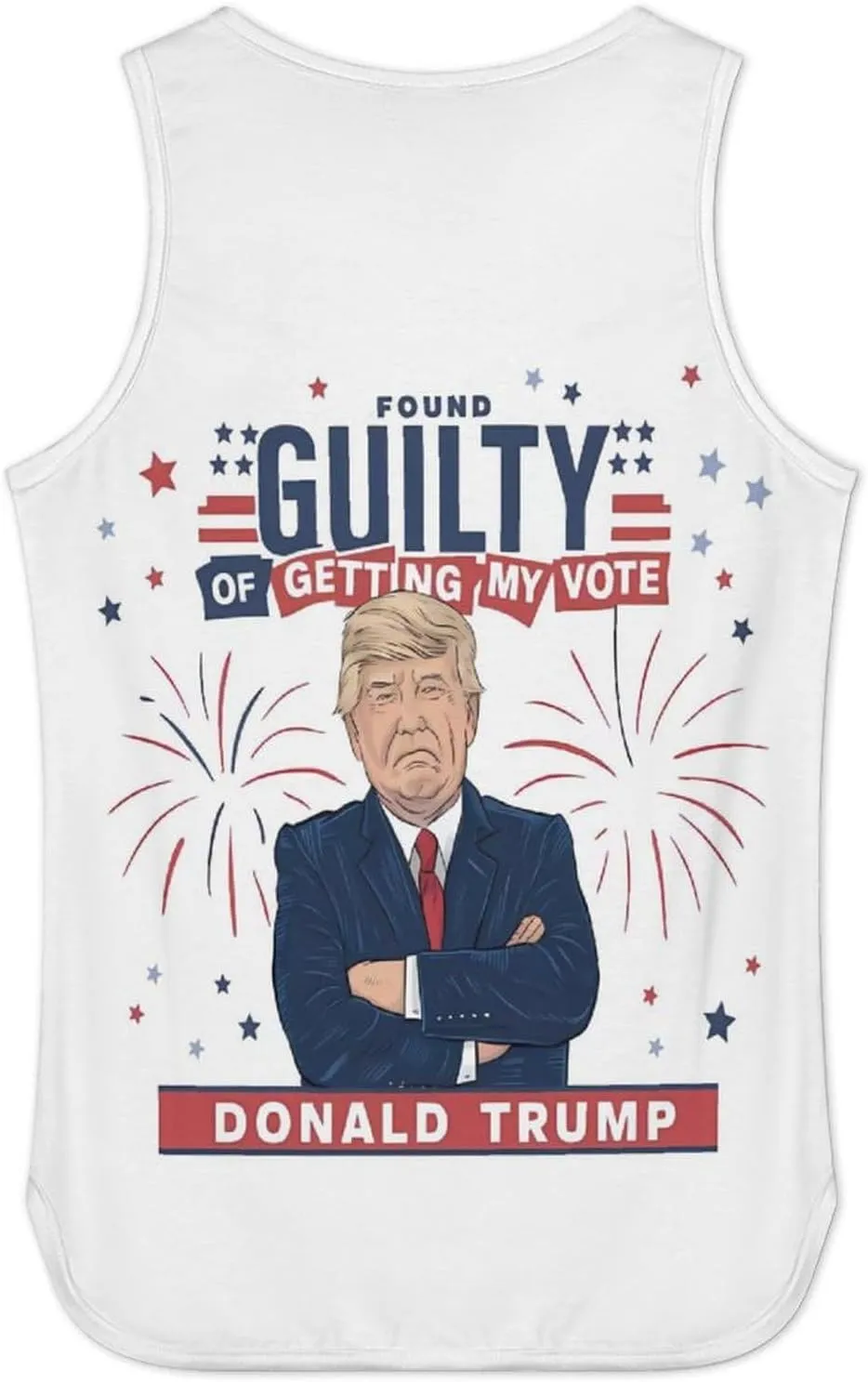 Mens Workout Tank Tops Trump Gym Loose Fit Sleeveless Shirt Summer Beach Crewneck Breathable Tees
