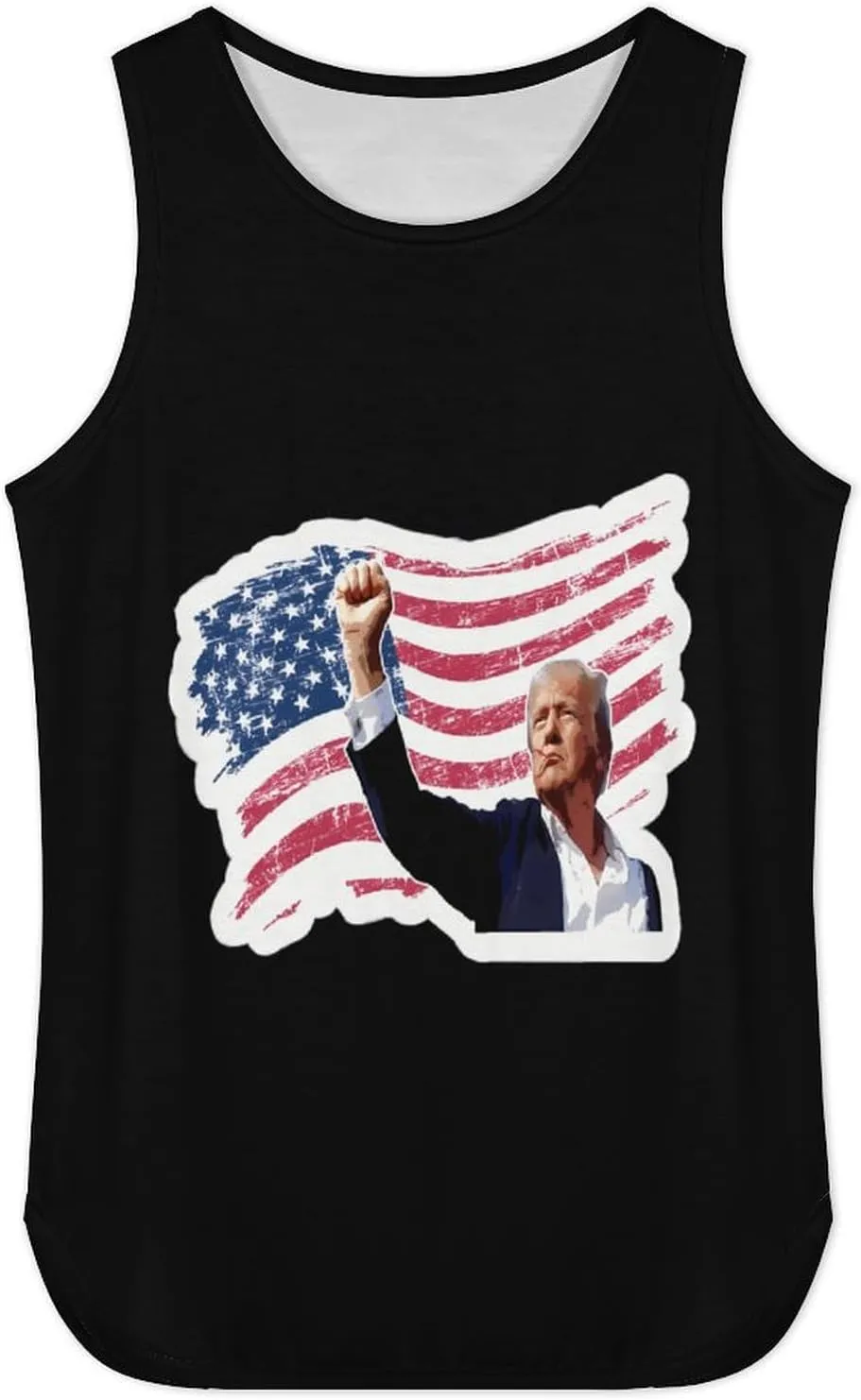 Mens Workout Tank Tops Trump Gym Loose Fit Sleeveless Shirt Summer Beach Crewneck Breathable Tees